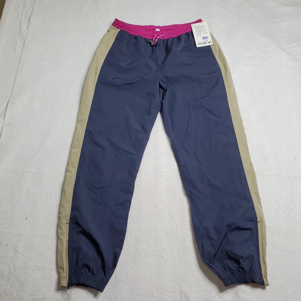 Lululemon Womens Evergreen Track Pants Blue Colorblock Nylon Athletic Size 8